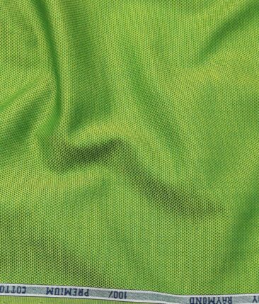 Raymond Pear Green 100% Premium Cotton Structured Shirt Fabric (1.60 M)