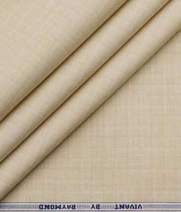 Raymond Beige 100% Egyptian Giza Cotton Self Design Shirt Fabric (1.60 M)