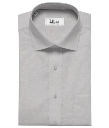 Raymond Light Grey 100% Cotton Floral Jacquard Shirt Fabric (1.60 M)