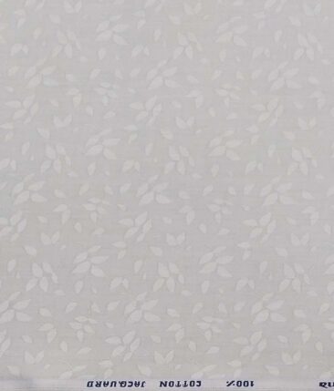 Raymond Light Grey 100% Cotton Floral Jacquard Shirt Fabric (1.60 M)