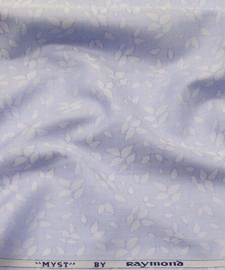 Raymond Light Blue 100% Cotton Floral Jacquard Shirt Fabric (1.60 M)