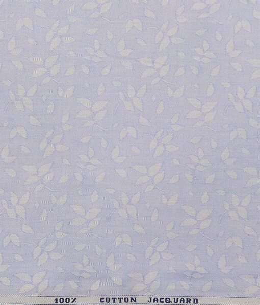 Raymond Light Blue 100% Cotton Floral Jacquard Shirt Fabric (1.60 M)