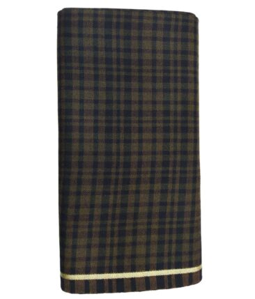 Raymond Brown Checks 100% Pure Wool Thick Tweed Jacketing & Blazer Fabric (Unstitched - 2.20 Mtr)