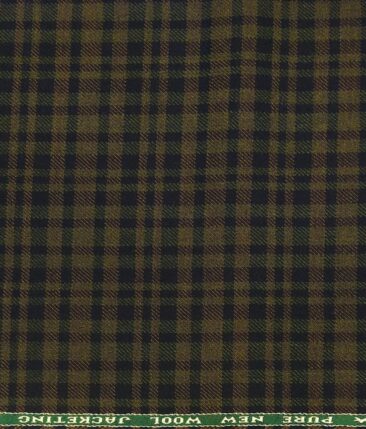 Raymond Brown Checks 100% Pure Wool Thick Tweed Jacketing & Blazer Fabric (Unstitched - 2.20 Mtr)