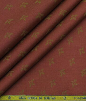 Giza House by Soktas Brick Red 100% Egyptian Giza Cotton Brown Dobby Shirt Fabric (1.60 M)