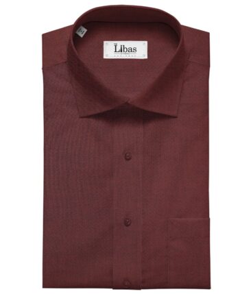 Solino 100% Giza Cotton Dark Maroon Red Solid Pin Point Oxford Shirt Fabric (1.60 M)