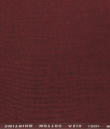 Solino 100% Giza Cotton Dark Maroon Red Solid Pin Point Oxford Shirt Fabric (1.60 M)