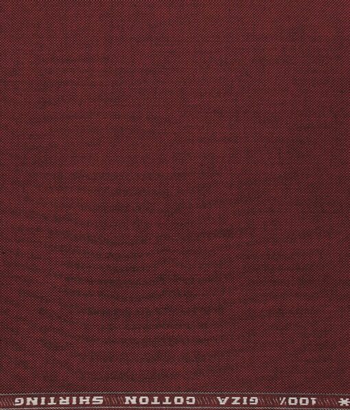 Solino 100% Giza Cotton Dark Maroon Red Solid Pin Point Oxford Shirt Fabric (1.60 M)