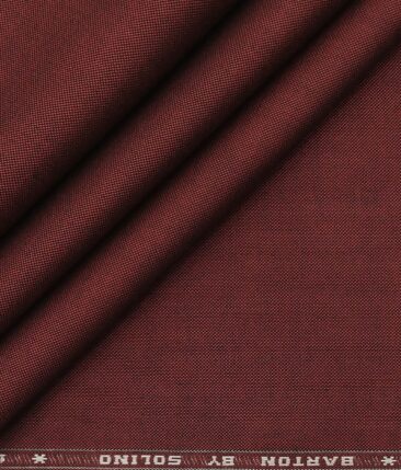 Solino 100% Giza Cotton Dark Maroon Red Solid Pin Point Oxford Shirt Fabric (1.60 M)