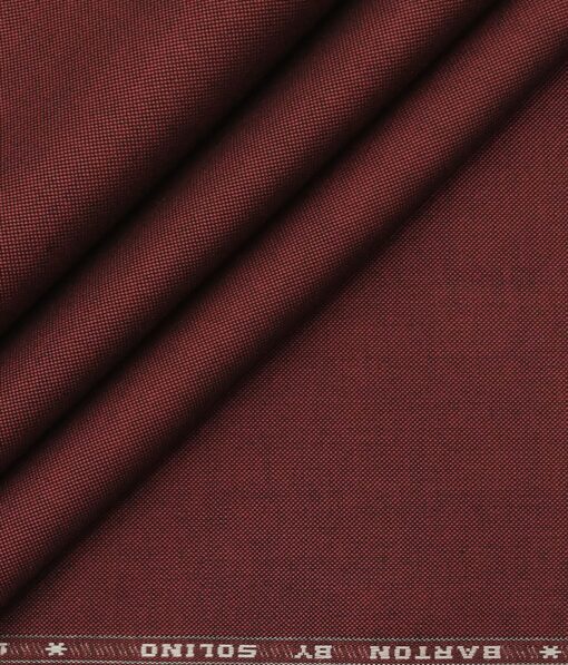 Solino 100% Giza Cotton Dark Maroon Red Solid Pin Point Oxford Shirt Fabric (1.60 M)