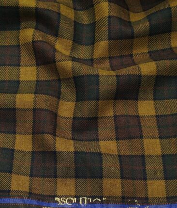 Absoluto Multicolor Checks Unstitched Thick Terry Rayon Blazer Fabric