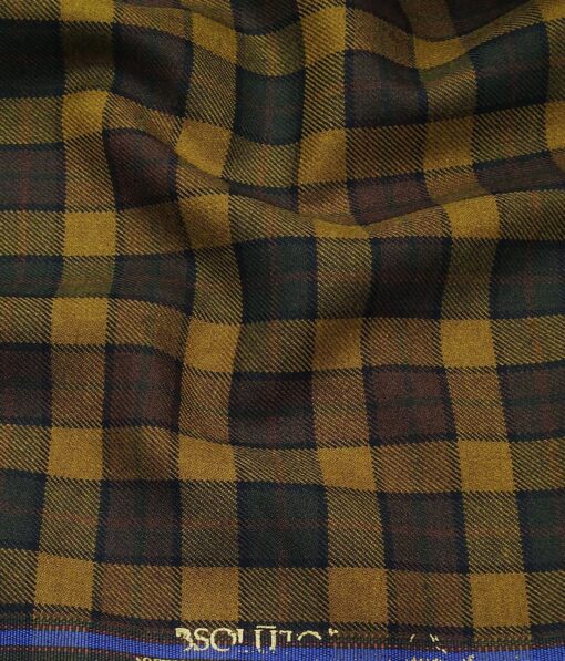 Absoluto Multicolor Checks Unstitched Thick Terry Rayon Blazer Fabric