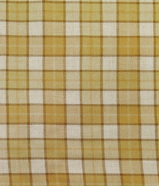 Absoluto Mustard Yellow & Beige Checks Unstitched Thick Terry Rayon Blazer Fabric