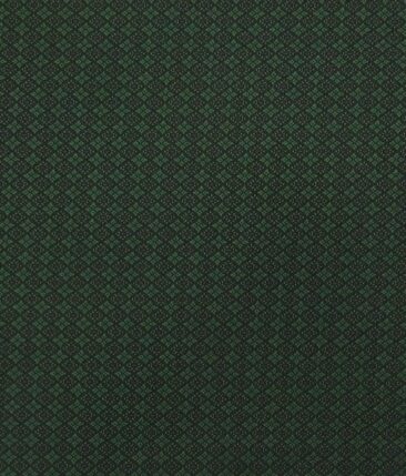 Absoluto Dark Green Jacquard Unstitched Terry Rayon Bandhgala or Blazer Fabric