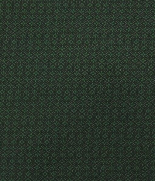 Absoluto Dark Green Jacquard Unstitched Terry Rayon Bandhgala or Blazer Fabric