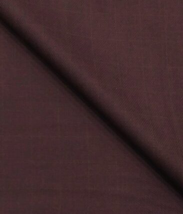 Absoluto Mahogany Red Self Checks Unstitched Terry Rayon Suiting Fabric