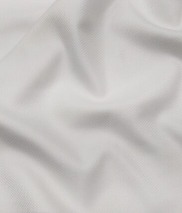 Absoluto Pure White Structured Unstitched Terry Rayon Suiting Fabric