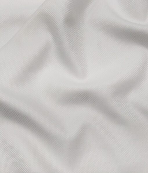 Absoluto Pure White Structured Unstitched Terry Rayon Suiting Fabric