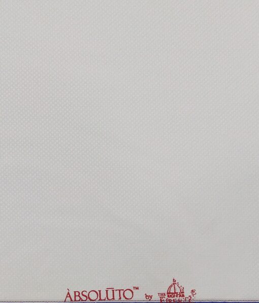 Absoluto Pure White Structured Unstitched Terry Rayon Suiting Fabric