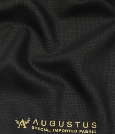 Augustus Black Structured Unstitched Terry Rayon Suiting Fabric