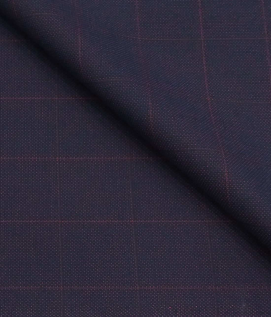 Augustus Dark Purple Structured  Cum Checks Unstitched Terry Rayon Suiting Fabric