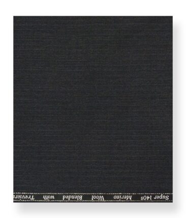 Cadini Italy by Siyaram's 60% Merino Wool Super 140's Dark Grey Self Striped Unstitched Exotic Suit Fabric (3.25 Meter)