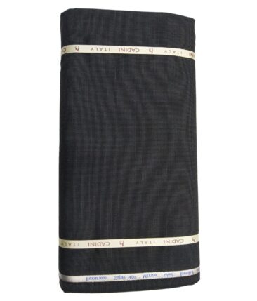 Cadini Italy by Siyaram's 60% Merino Wool Super 140's Dark Grey Structured Unstitched Exotic Suit Fabric (3.25 Meter)