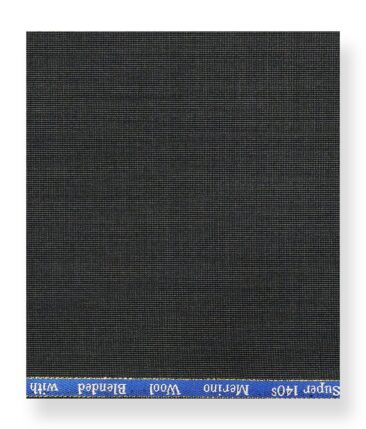 Cadini Italy by Siyaram's 60% Merino Wool Super 140's Dark Grey Structured Unstitched Exotic Suit Fabric (3.25 Meter)