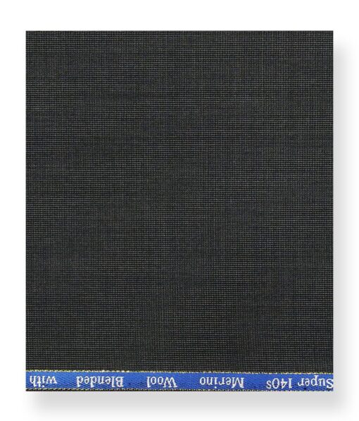 Cadini Italy by Siyaram's 60% Merino Wool Super 140's Dark Grey Structured Unstitched Exotic Suit Fabric (3.25 Meter)