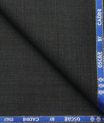 Cadini Italy by Siyaram's 60% Merino Wool Super 140's Dark Grey Structured Unstitched Exotic Suit Fabric (3.25 Meter)