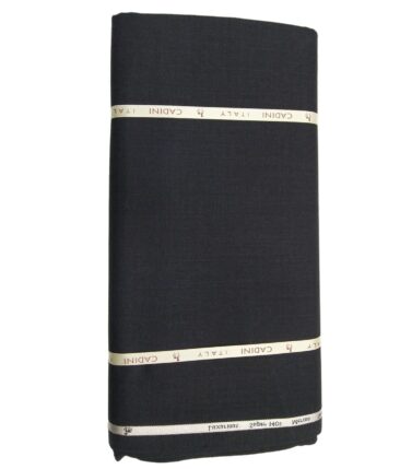 Cadini Italy by Siyaram's 60% Merino Wool Super 140's Dark Worsted Grey Self Design Unstitched Exotic Suit Fabric (3.25 Meter)