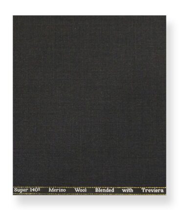 Cadini Italy by Siyaram's 60% Merino Wool Super 140's Dark Worsted Grey Self Design Unstitched Exotic Suit Fabric (3.25 Meter)