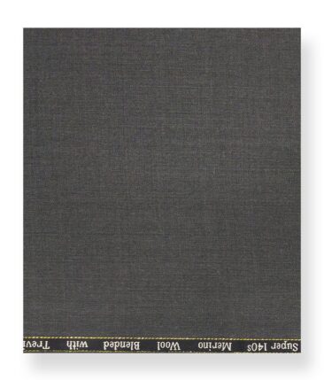 Cadini Italy by Siyaram's 60% Merino Wool Super 140's Medium Worsted Grey Self Design Unstitched Exotic Suit Fabric (3.25 Meter)