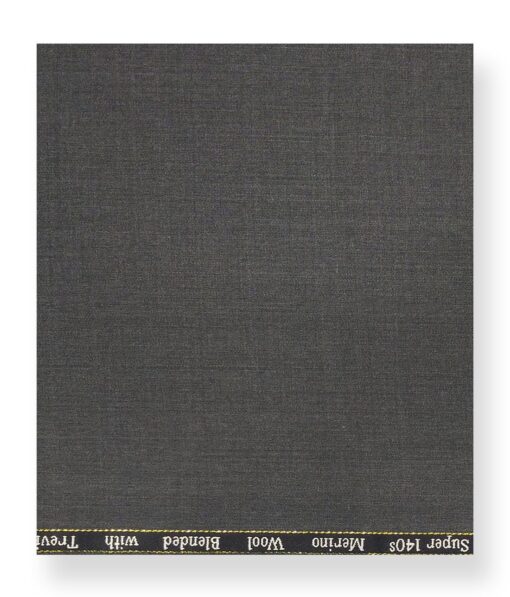 Cadini Italy by Siyaram's 60% Merino Wool Super 140's Medium Worsted Grey Self Design Unstitched Exotic Suit Fabric (3.25 Meter)