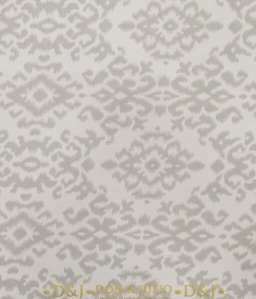 Don & Julio Light Silver Grey Damask Self Jacquard Unstitched Terry Rayon Bandhgala or Blazer Fabric