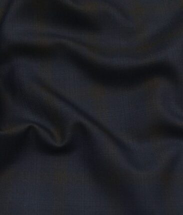 Don & Julio Dark Blue & Brown Checks Unstitched Terry Rayon Suiting Fabric