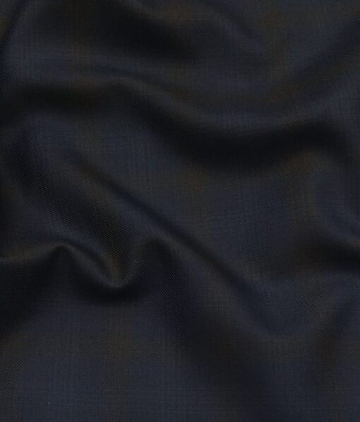 Don & Julio Dark Blue & Brown Checks Unstitched Terry Rayon Suiting Fabric