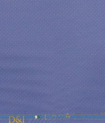 Don & Julio Cerulean Blue White Dotted Structure Unstitched Terry Rayon Suiting Fabric