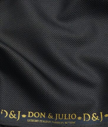 Don & Julio Dark Grey Royal Oxford Structure Unstitched Terry Rayon Suiting Fabric