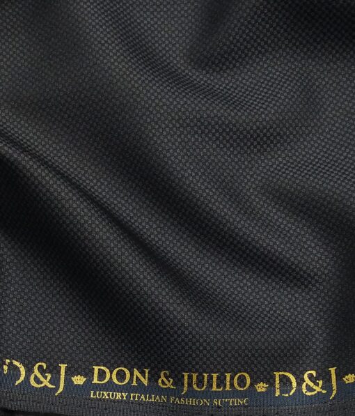 Don & Julio Dark Grey Royal Oxford Structure Unstitched Terry Rayon Suiting Fabric