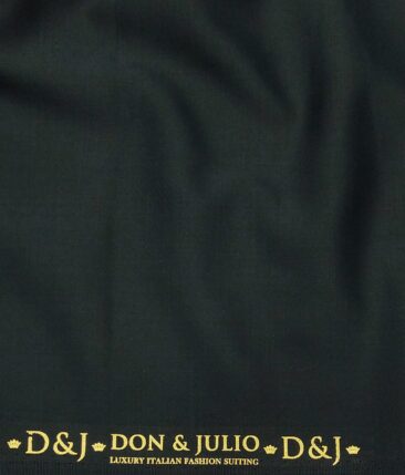 Don & Julio Pine Green Solid Satin Weave Terry Rayon Suiting Fabric