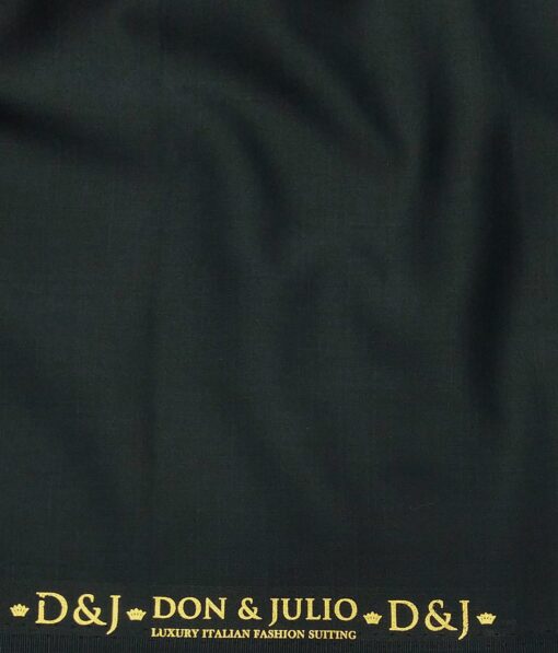 Don & Julio Pine Green Solid Satin Weave Terry Rayon Suiting Fabric
