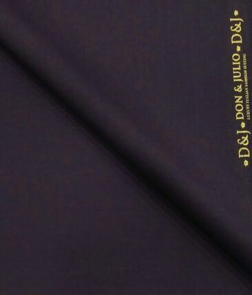 Don & Julio Egg Plant Purple Solid Satin Weave Terry Rayon Suiting Fabric