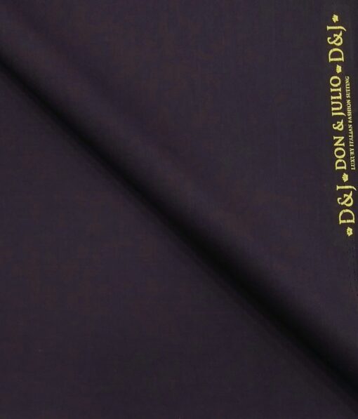 Don & Julio Egg Plant Purple Solid Satin Weave Terry Rayon Suiting Fabric