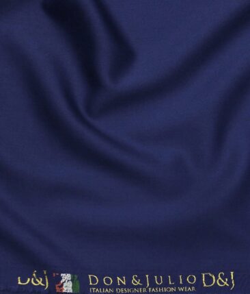 Don & Julio Royal Blue Solid Satin Weave Terry Rayon Suiting Fabric
