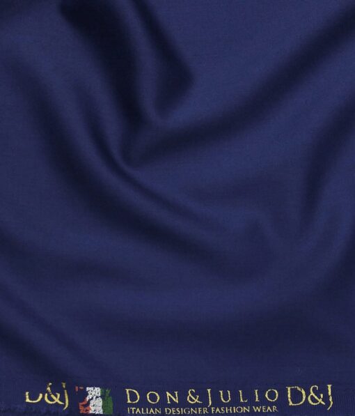 Don & Julio Royal Blue Solid Satin Weave Terry Rayon Suiting Fabric