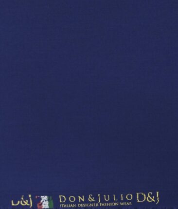 Don & Julio Royal Blue Solid Satin Weave Terry Rayon Suiting Fabric
