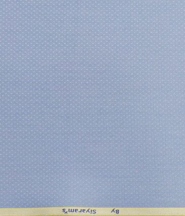 Marconi by Siyaram's Sky Blue White Dotted Structured Unstitched Terry Rayon Suiting Fabric