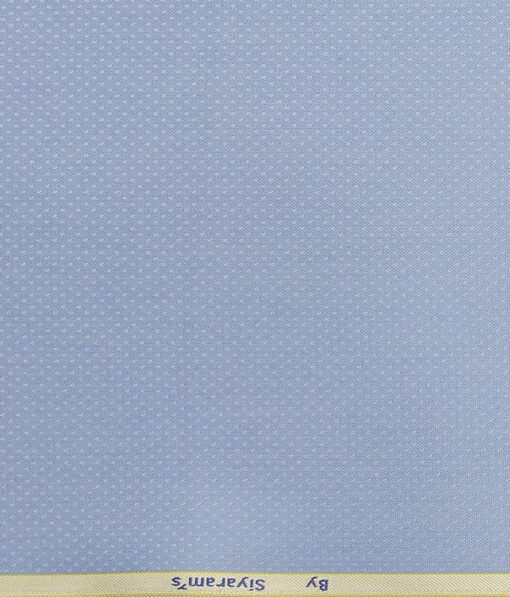 Marconi by Siyaram's Sky Blue White Dotted Structured Unstitched Terry Rayon Suiting Fabric