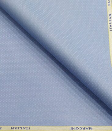 Marconi by Siyaram's Sky Blue White Dotted Structured Unstitched Terry Rayon Suiting Fabric